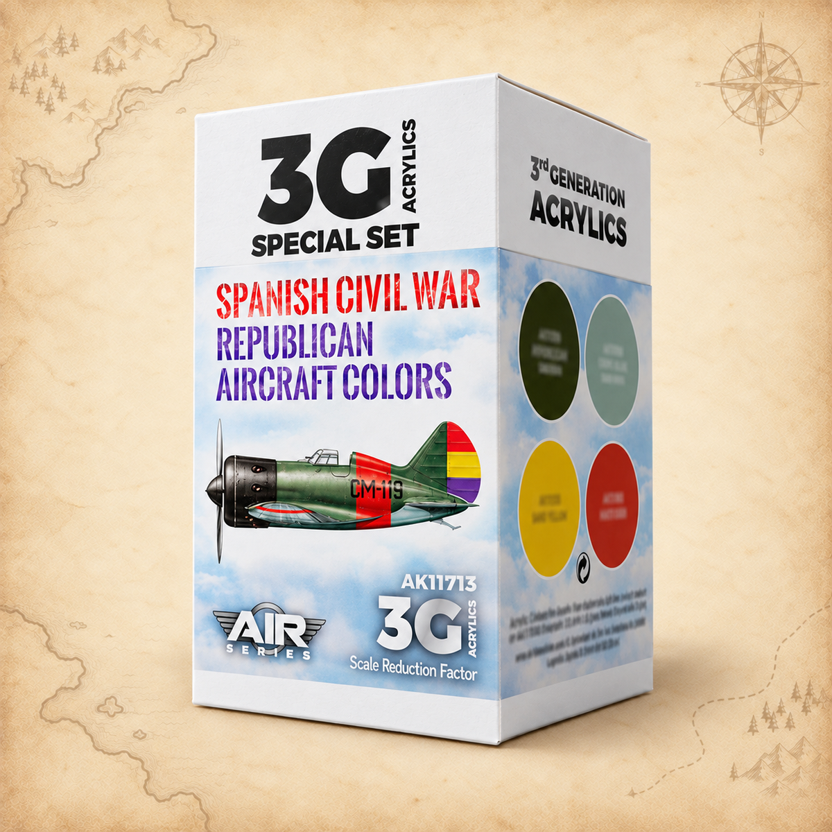 AK Interactive: 3G Air - Spanish Civil War. Republican Aircraft Colors SET, alternate view