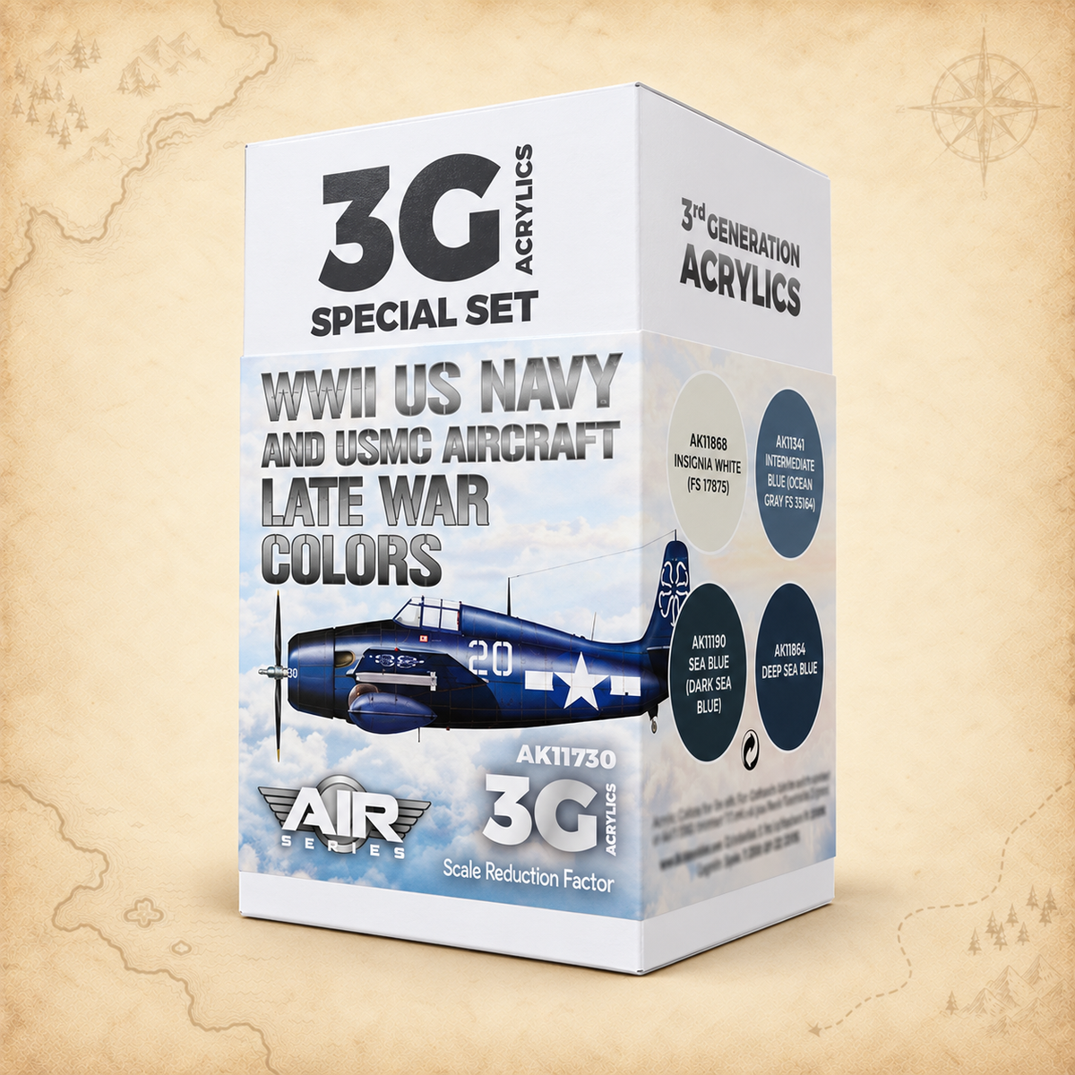AK Interactive: 3G Air - WWII US Navy & USMC Aircraft Late War Colors SET, alternate view