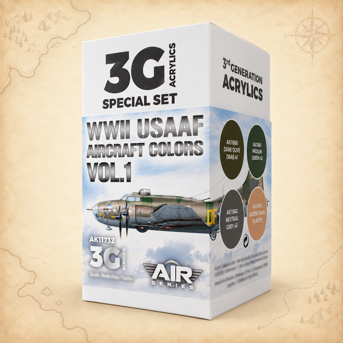 AK Interactive: 3G Air - WWII USAAF Aircraft Colors Vol.1 SET, alternate view