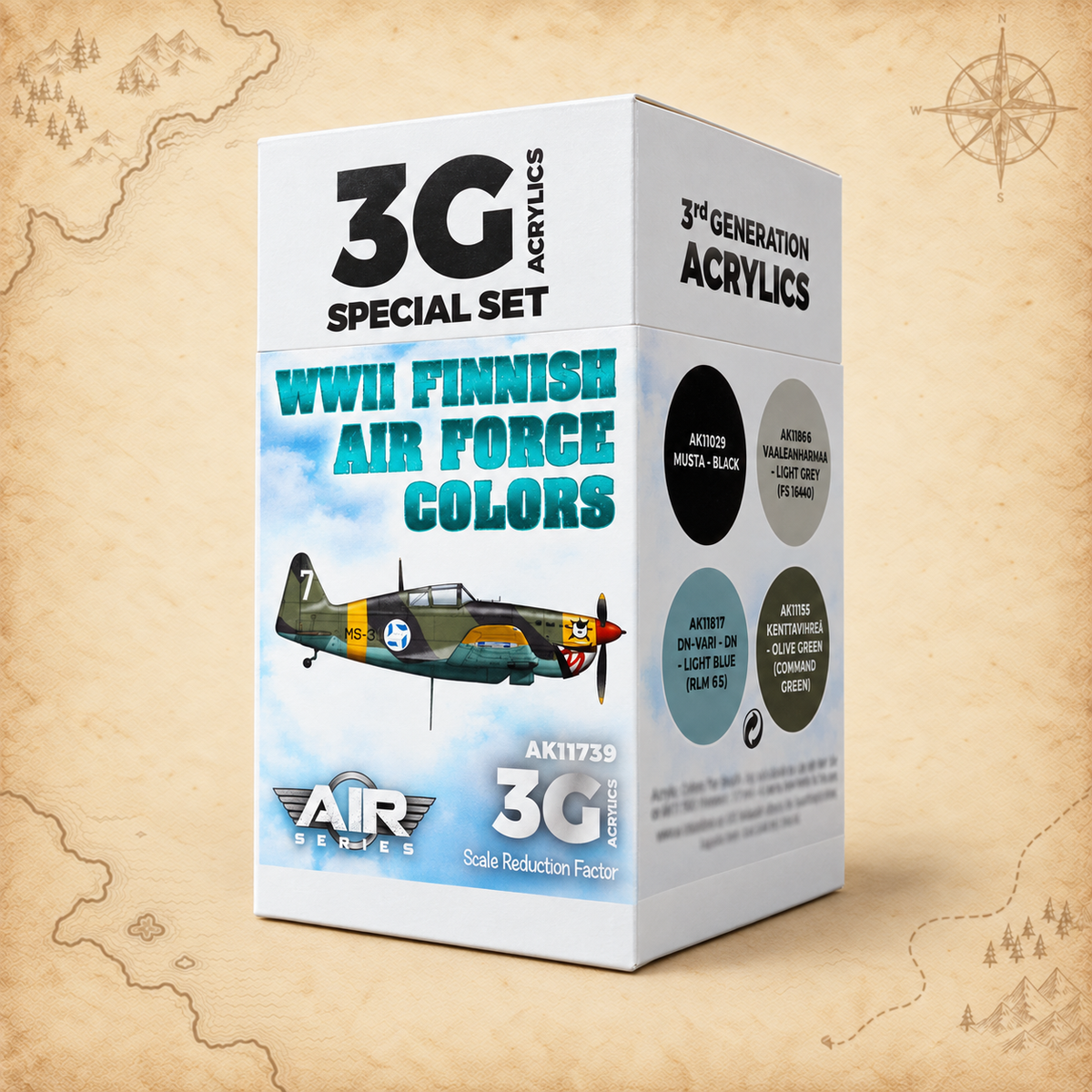 AK Interactive: 3G Air - WWII Finnish Air Force Colors SET, alternate view