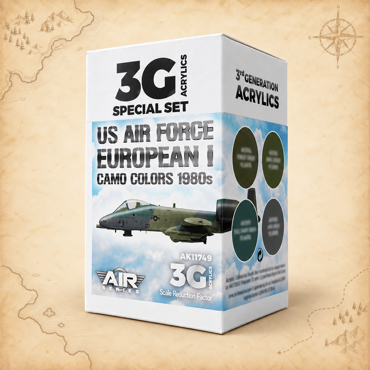 AK Interactive: 3G Air - US Air Force European I Camo Colors 1980s SET, alternate view