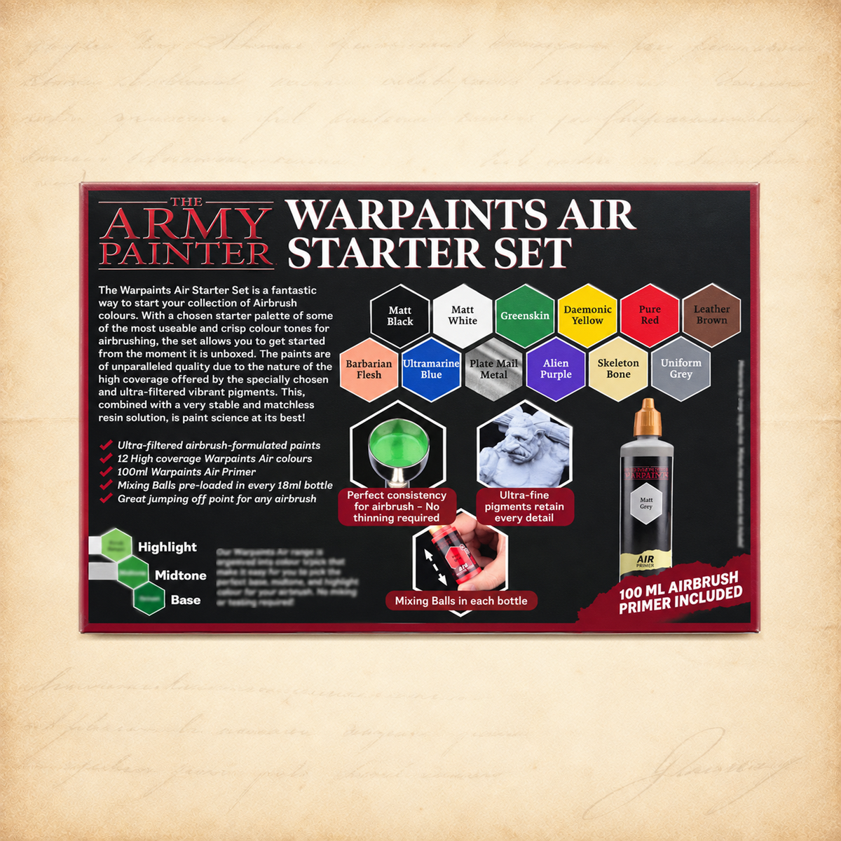 Army Painter: Warpaints Air Starter Set, box back