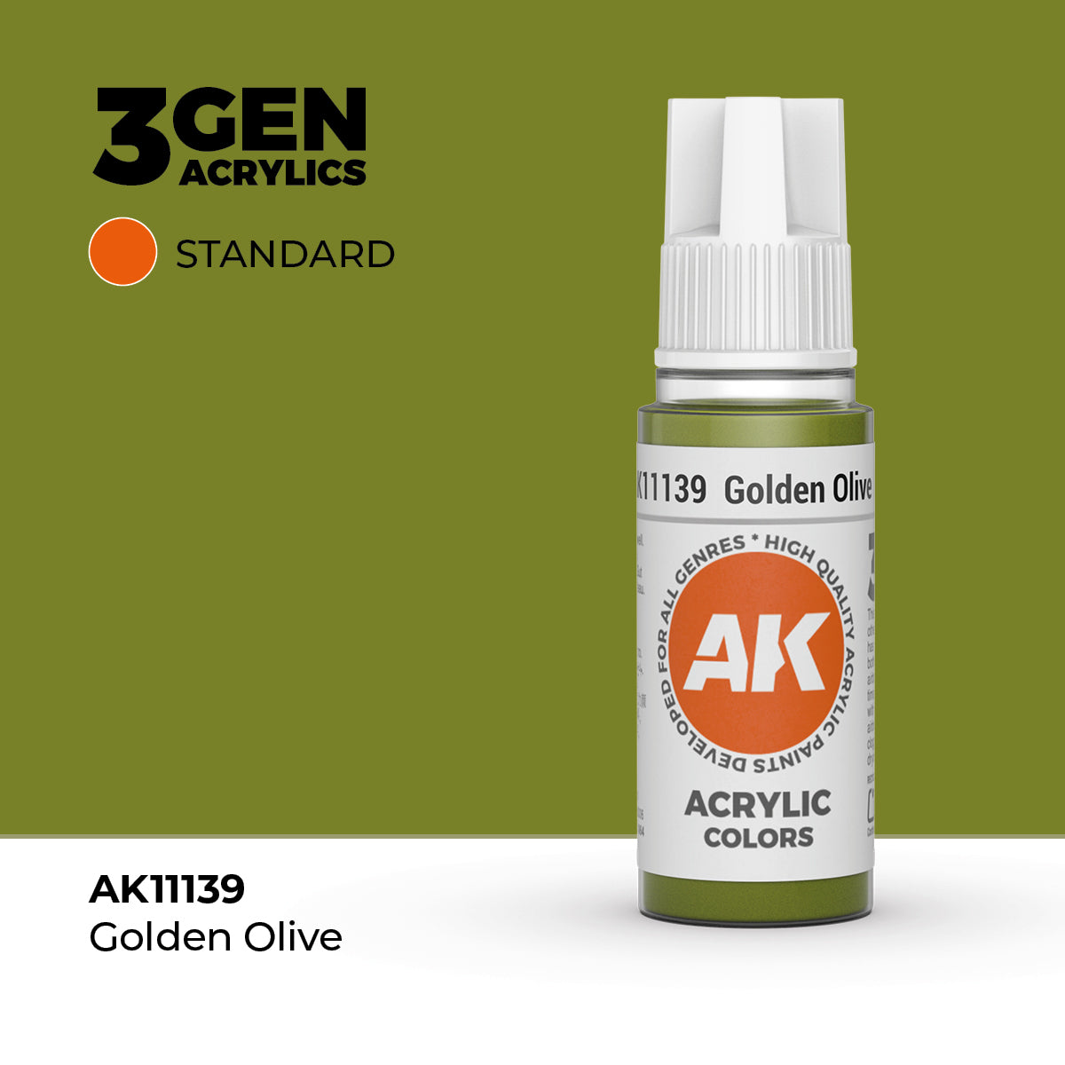 AK Interactive: 3G Acrylic Golden Olive (17ml)