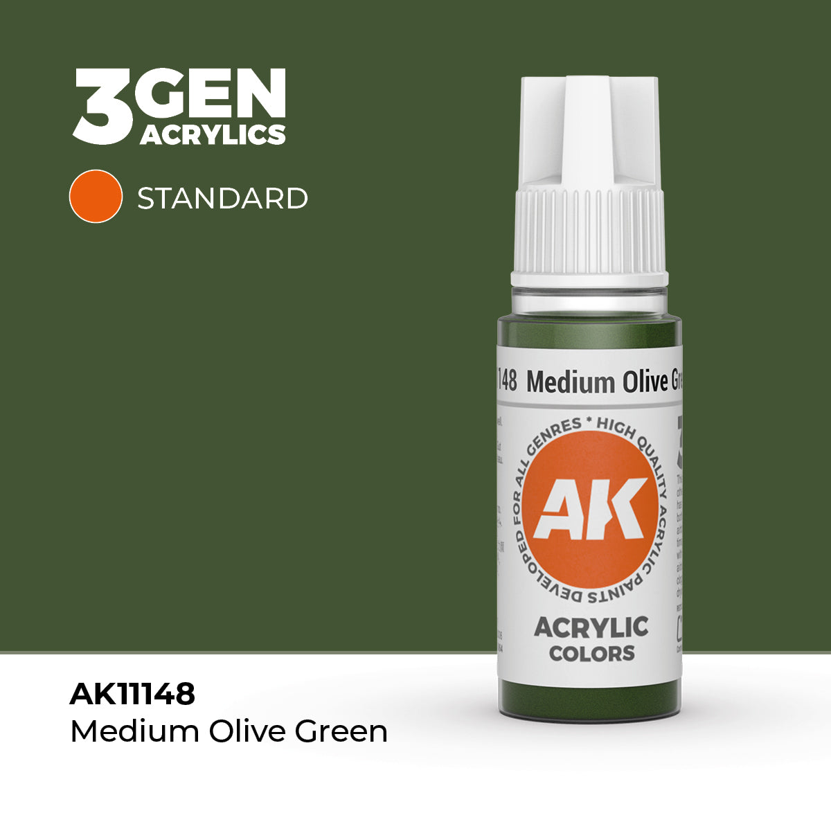 AK Interactive: 3G Acrylic Medium Olive Green (17ml)