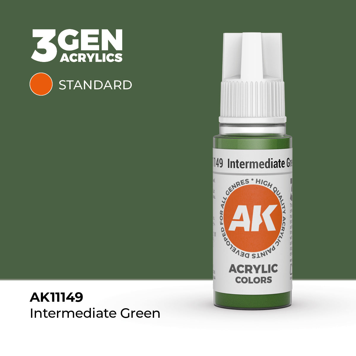 AK Interactive: 3G Acrylic Intermediate Green (17ml)