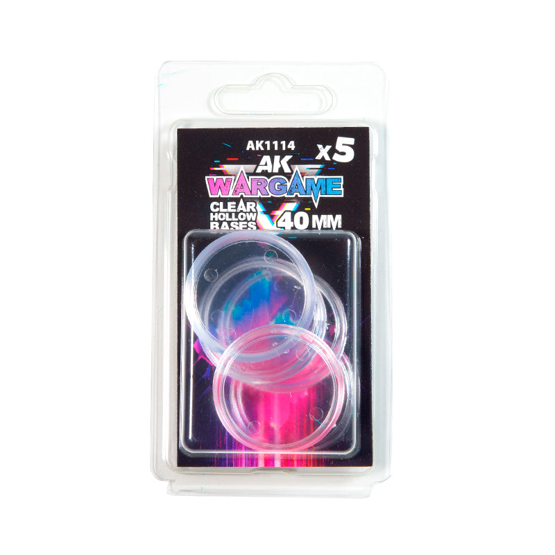 AK Interactive: Plastic Wargame Bases - Clear Hollow Base 40mm (5 units)