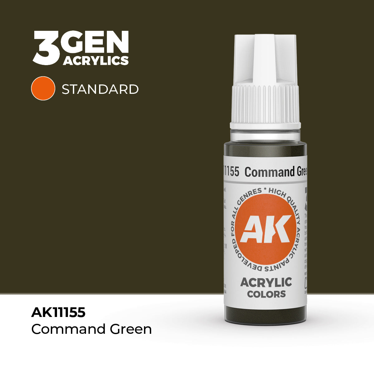 AK Interactive: 3G Acrylic Command Green (17ml)