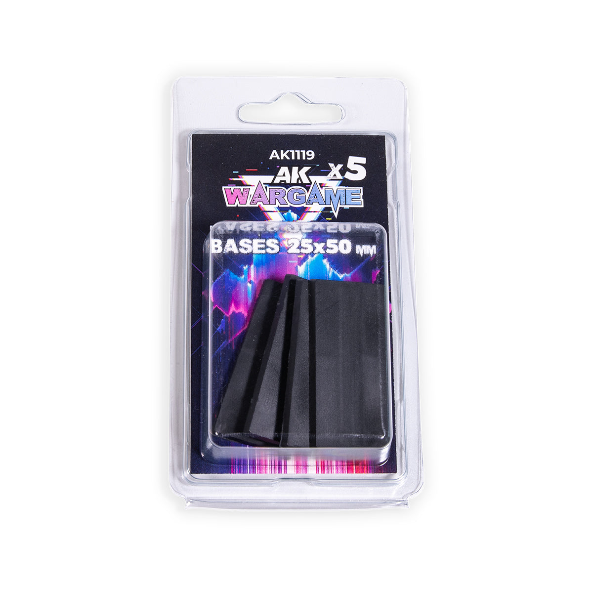 AK Interactive: Rectangular Bases 25X50mm X5 Units