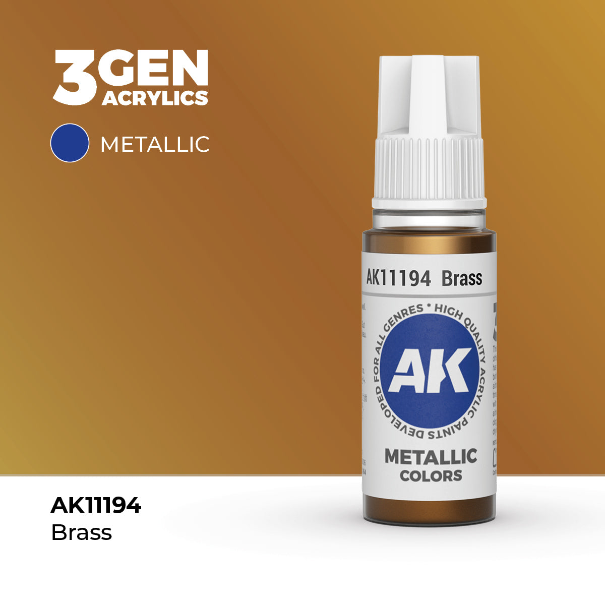 AK Interactive: 3G Acrylic Brass (17ml)