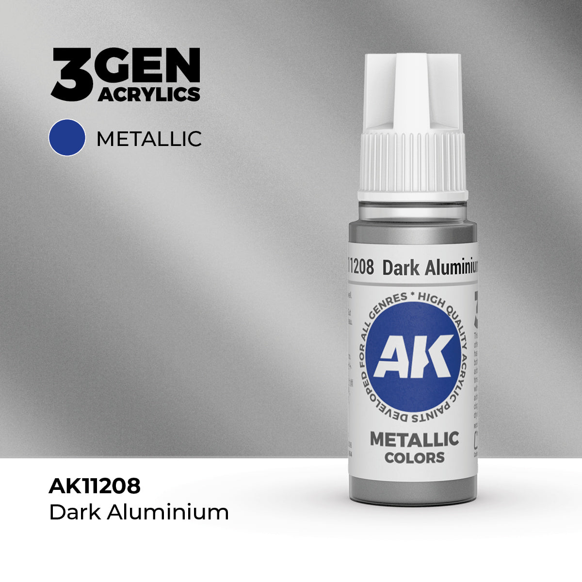 AK Interactive: 3G Acrylic Dark Aluminium (17ml)