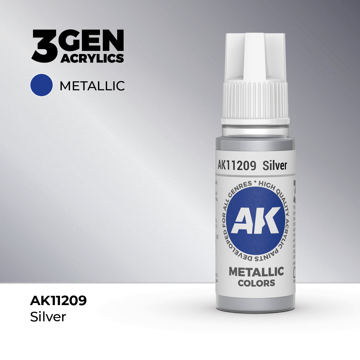 AK Interactive: 3G Acrylic Silver (17ml)