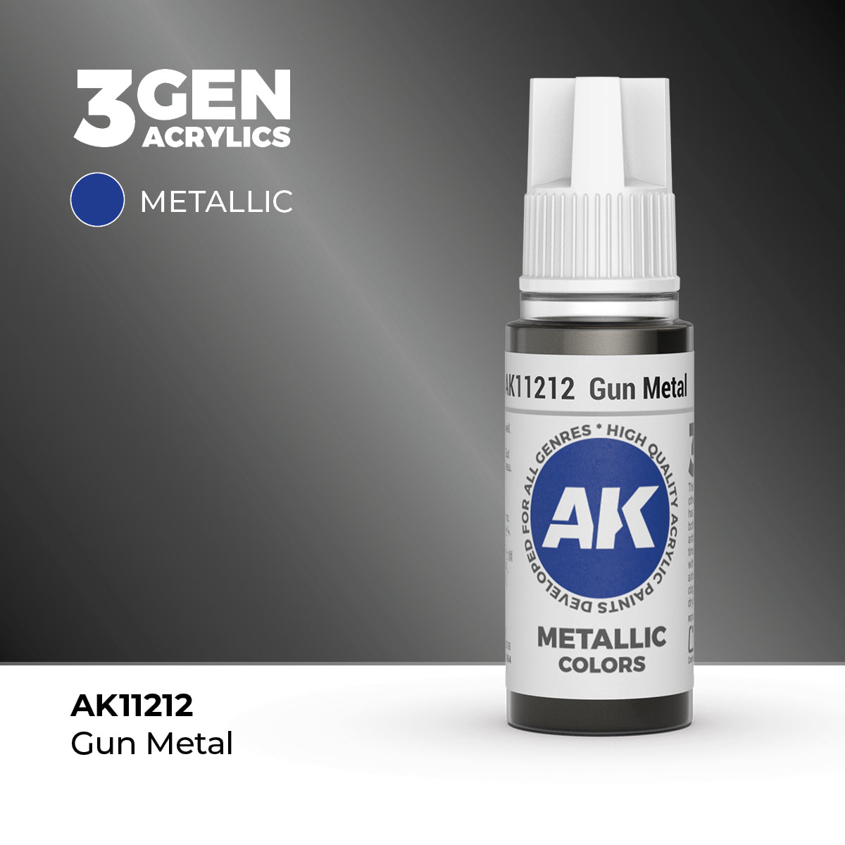 AK Interactive: 3G Acrylic Gun Metal (17ml)