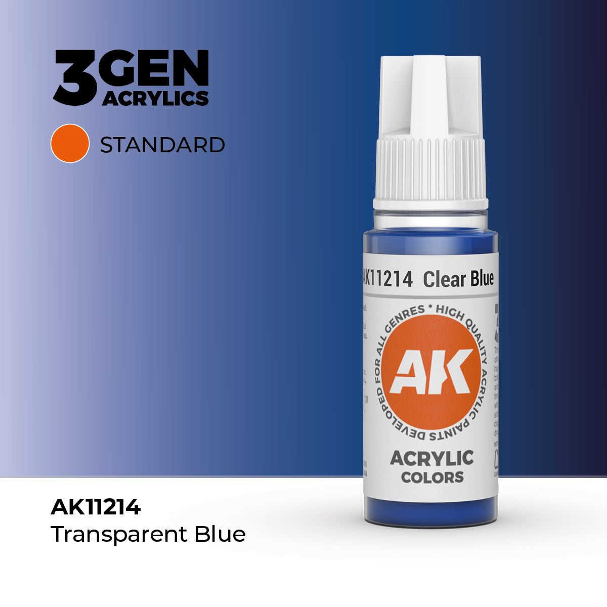 AK Interactive: 3G Acrylic Clear Blue (17ml)