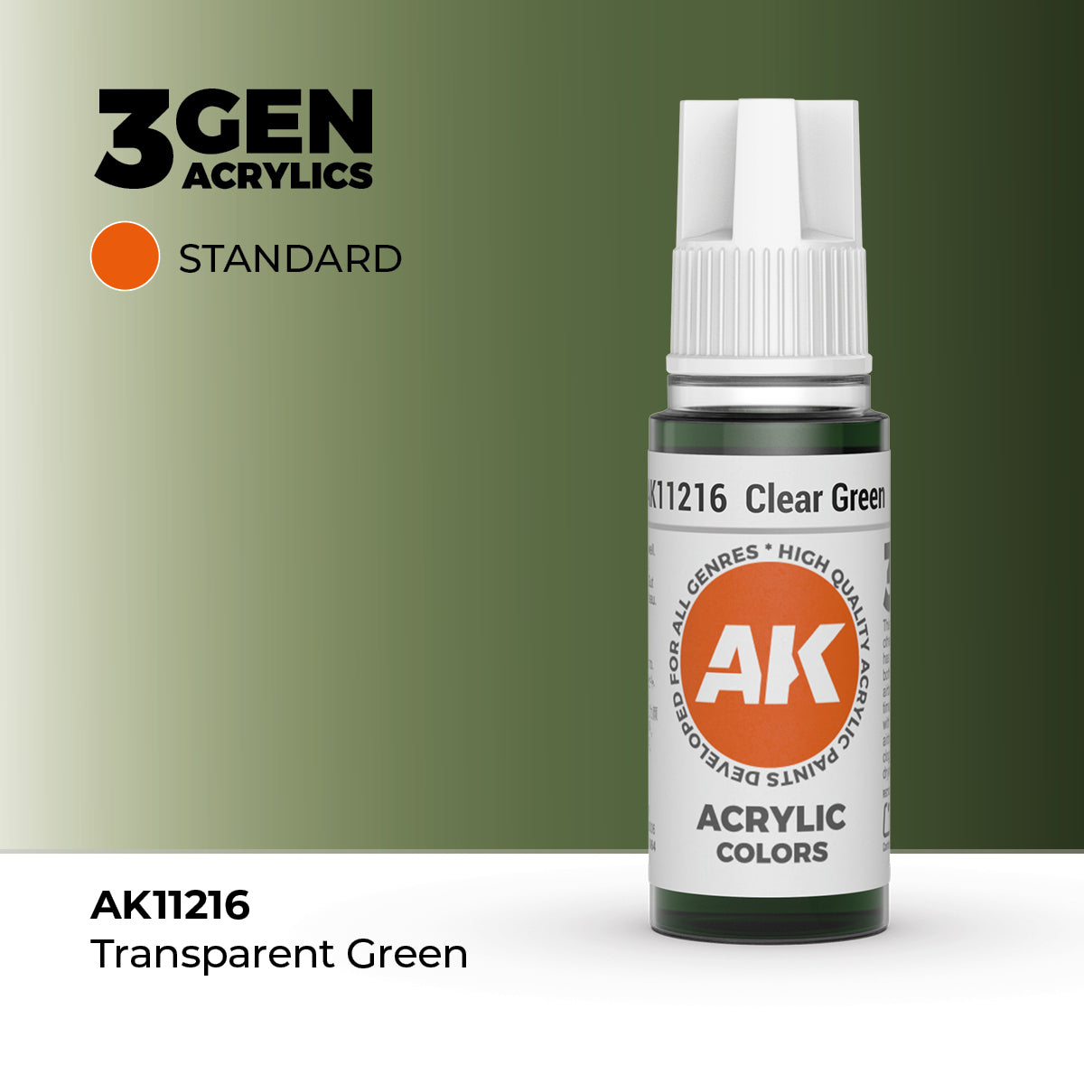 AK Interactive: 3G Acrylic Clear Green (17ml)