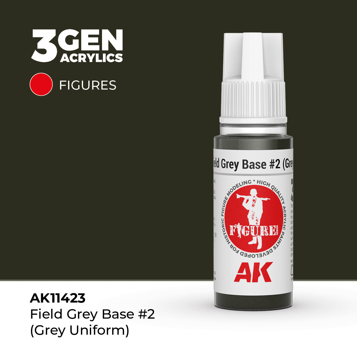 AK Interactive: 3G Field Grey Base #2 (Grey Uniform)