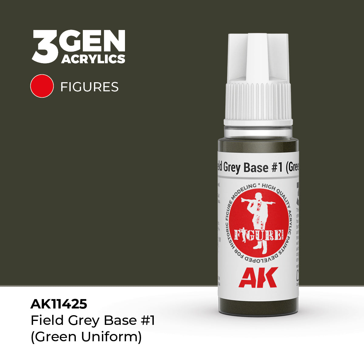 AK Interactive: 3G Field Grey Base #1 (Green Uniform)
