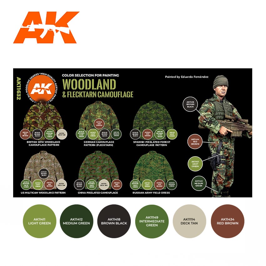 AK Interactive: 3G Modern Woodland And Flecktarn Camouflages Set - product image 2