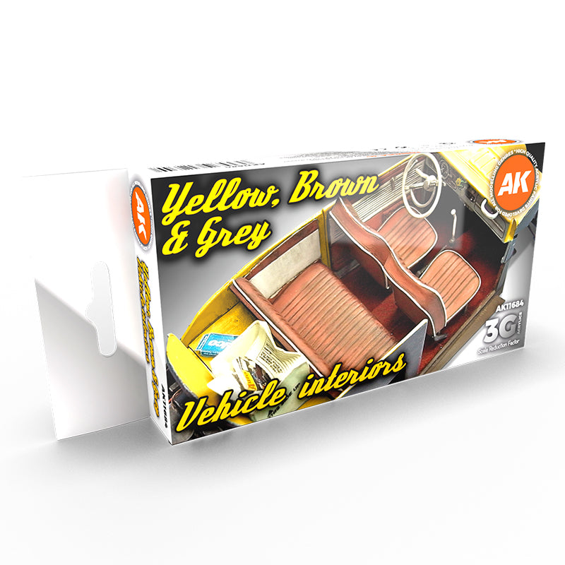 AK Interactive: 3G Yellow, Brown & Grey Vehicle Interiors