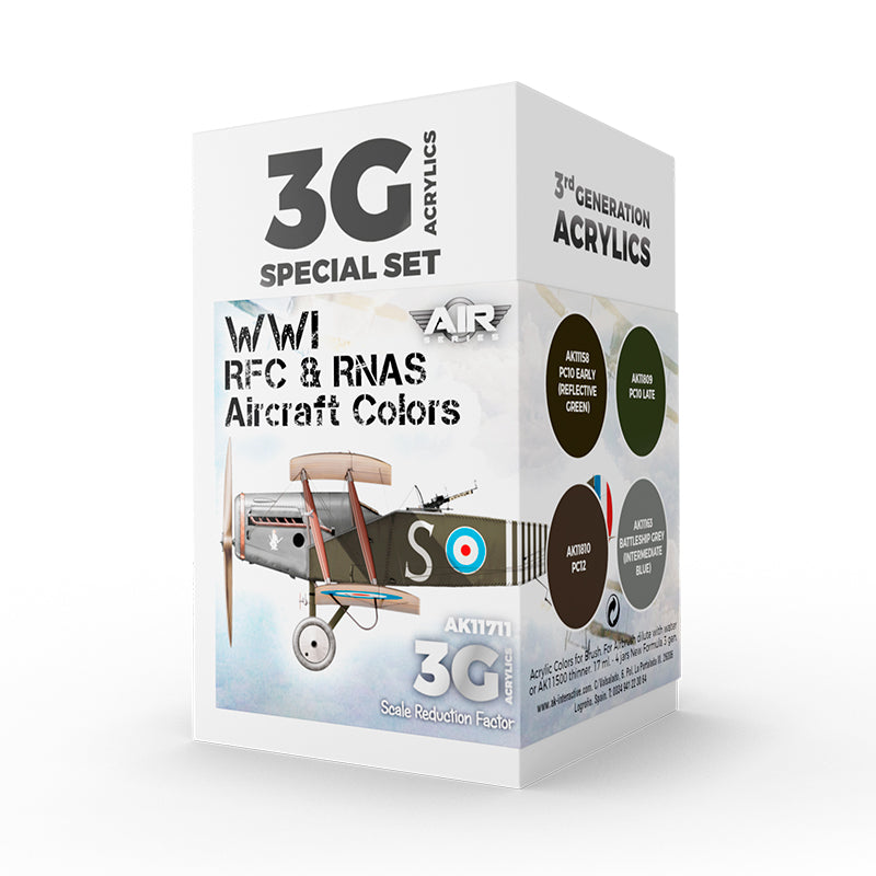AK Interactive: 3G Air - WWI RFC & RNAS - British Aircraft Colors SET