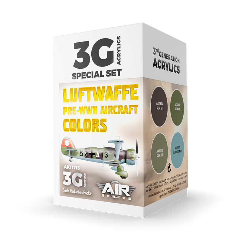 AK Interactive: 3G Air - Luftwaffe Pre-WWII Aircraft Colors SET