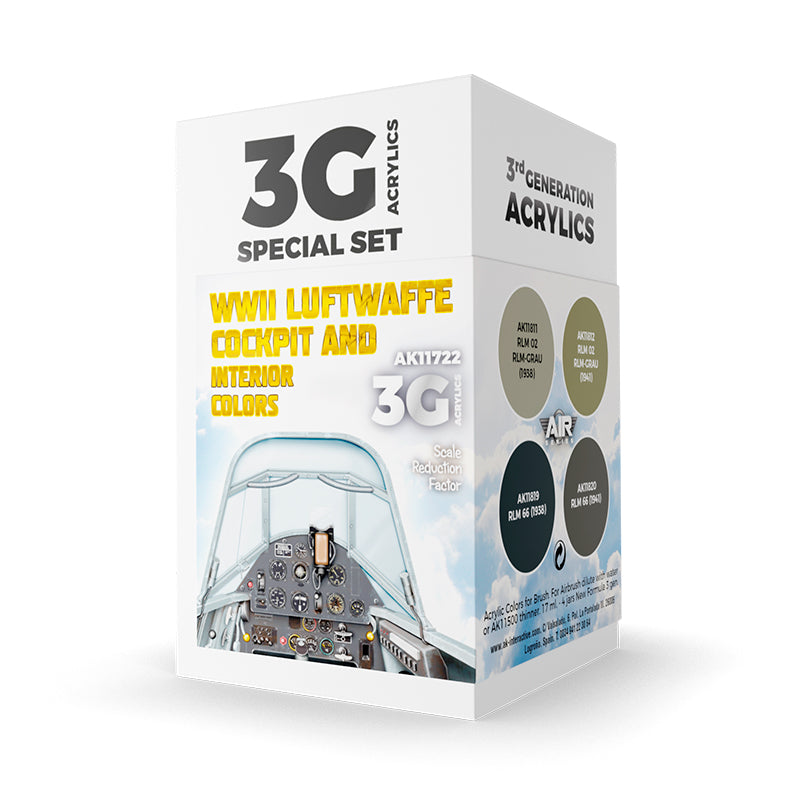AK Interactive: 3G Air - WWII Luftwaffe Cockpit & Interior Colors SET
