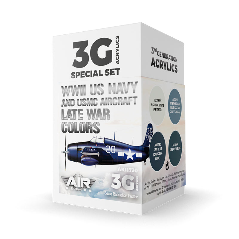 AK Interactive: 3G Air - WWII US Navy & USMC Aircraft Late War Colors SET
