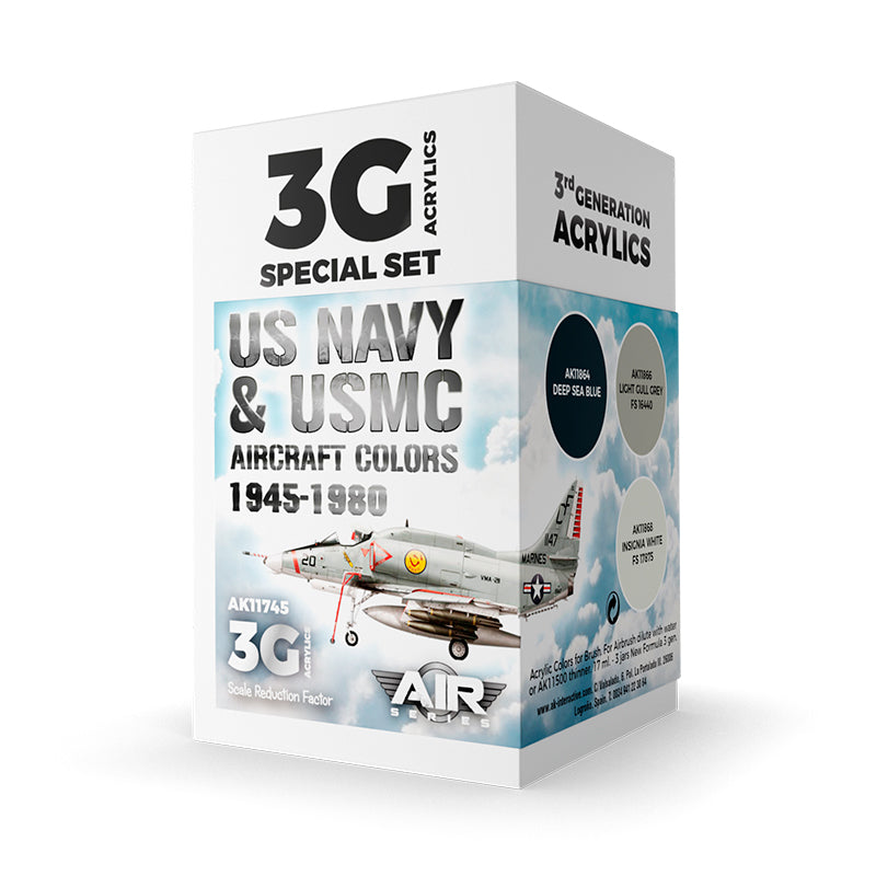 AK Interactive: 3G Air - US Navy & USMC Aircraft Colors 1945-1980 SET