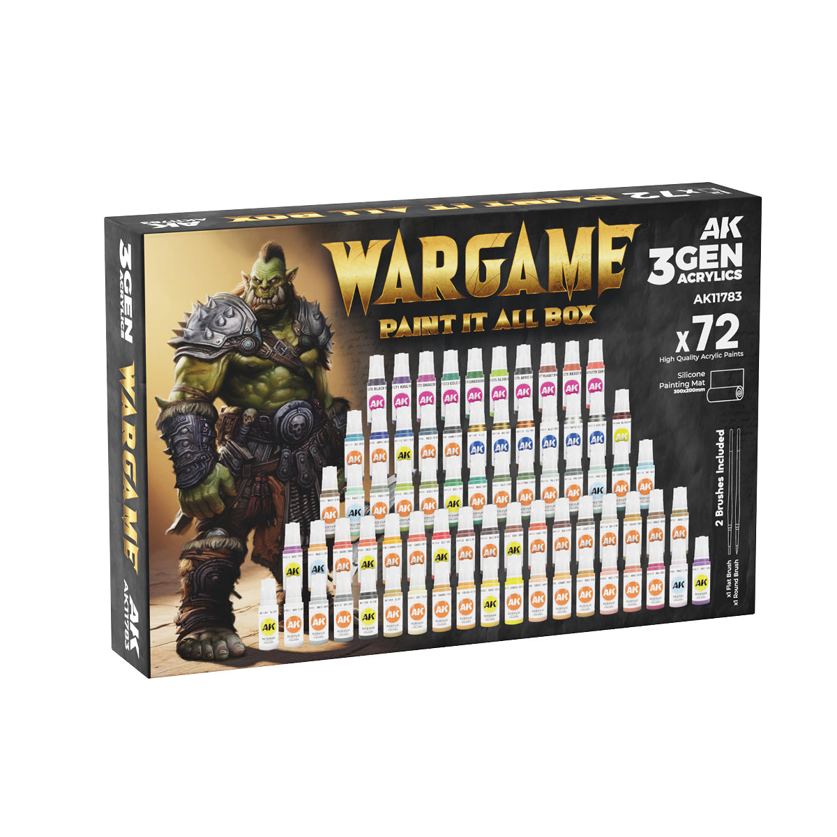 AK Interactive: 3GEN Acrylics Wargame Paint It All Box 72 Colors