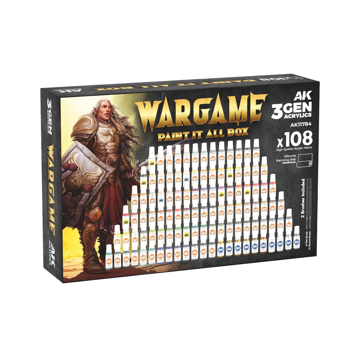 AK Interactive: 3GEN Acrylics Wargame Paint It All Box 108 Colors