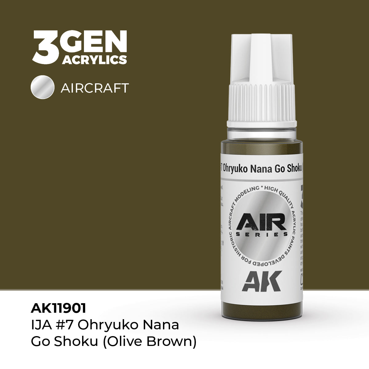 AK Interactive: 3G Air - IJA #7 Ohryuko Nana Go Shoku (Olive Brown)