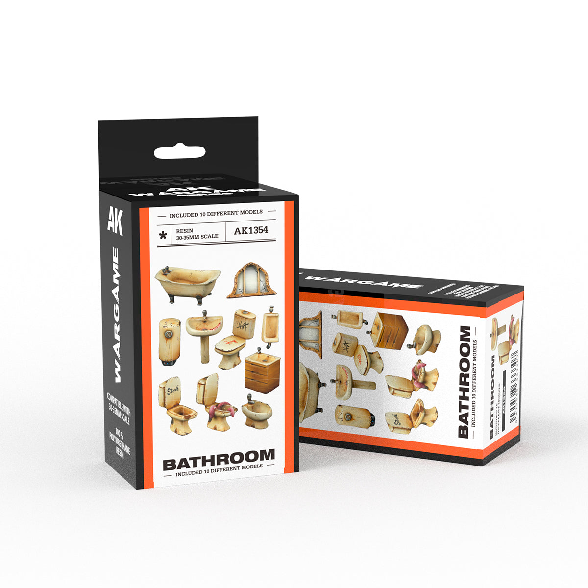 AK Interactive: Bathroom Wargame Set 100% Polyurethane Resin Compatible With 30-35MM Scale
