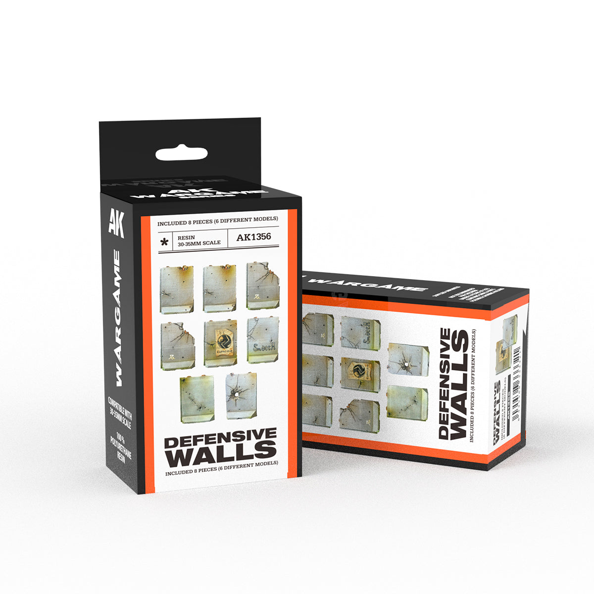 AK Interactive: Defensive Walls Wargame Set 100% Polyurethane Resin Compatible With 30-35MM Scale