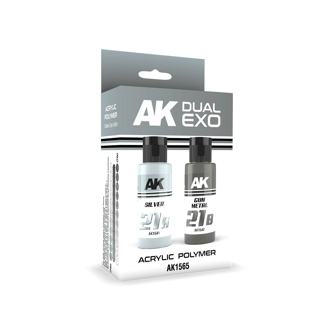 AK Interactive: Silver & Gun Metal Dual Exo Paint Set