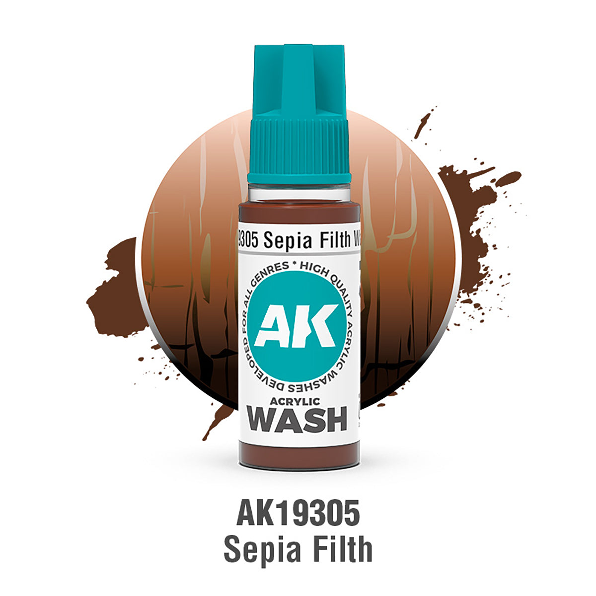 AK Interactive: Sepia Filth Acrylic Wash (18ml)