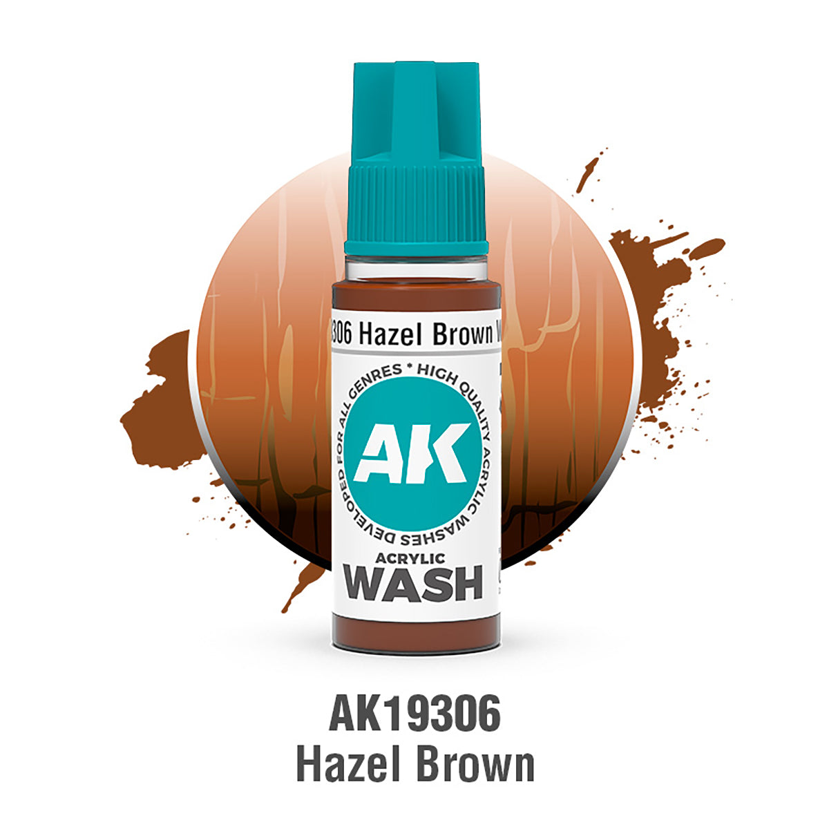 AK Interactive: Hazel Brown Acrylic Wash (18ml)