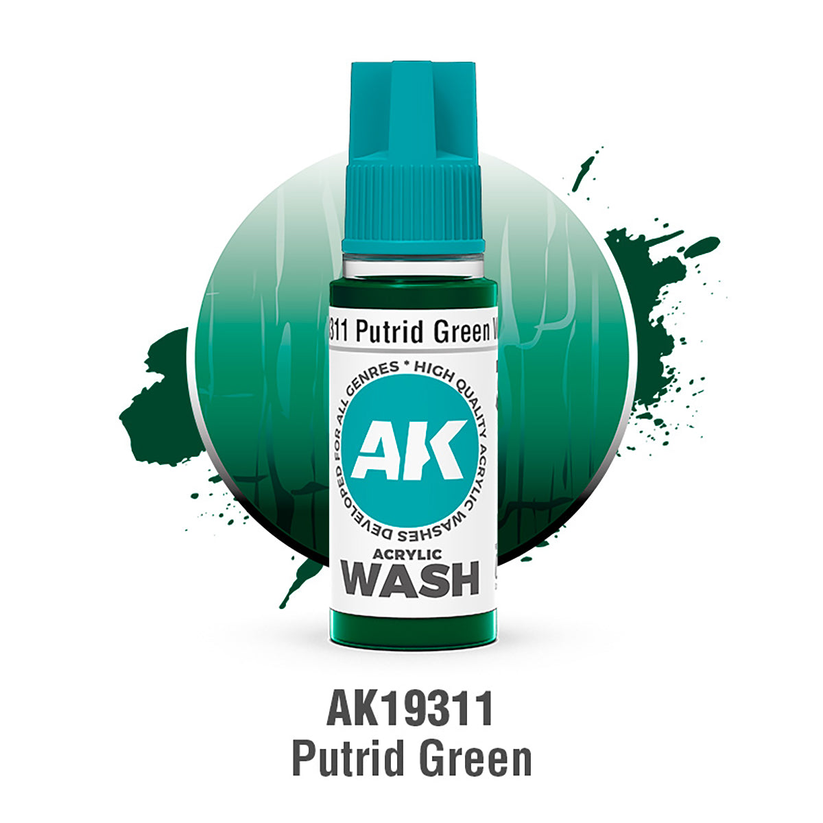 AK Interactive: Putrid Green Acrylic Wash (18ml)