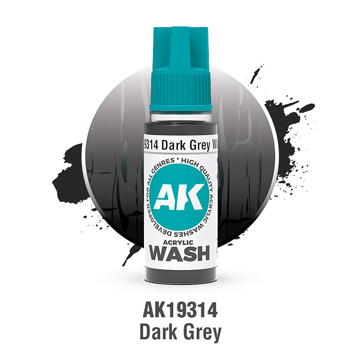 AK Interactive: Dark Grey Acrylic Wash (18ml)
