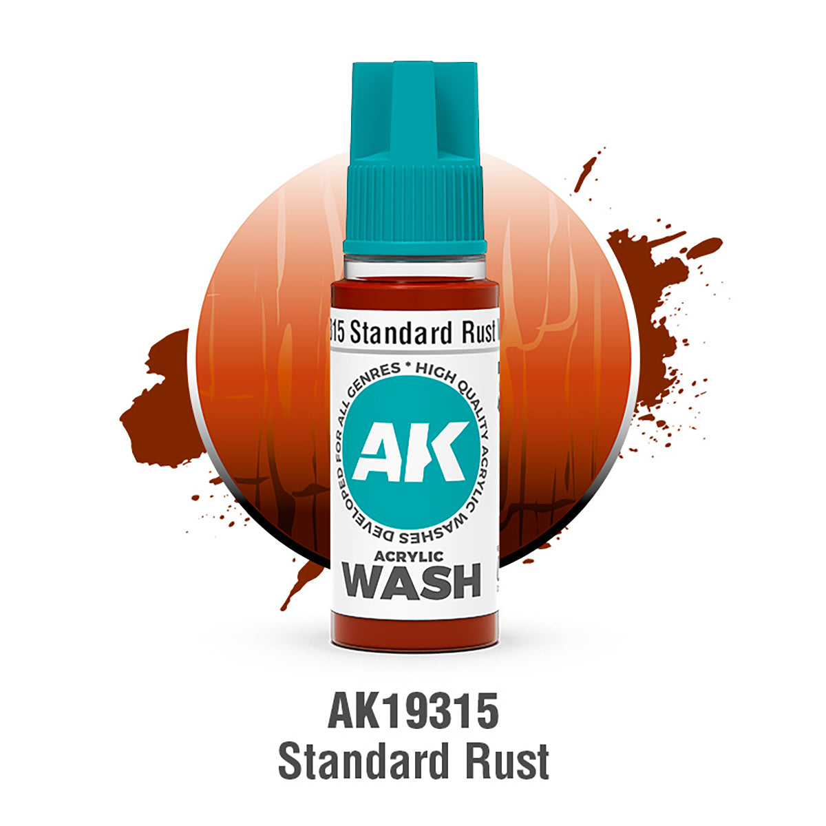 AK Interactive: Standard Rust Acrylic Wash (18ml)