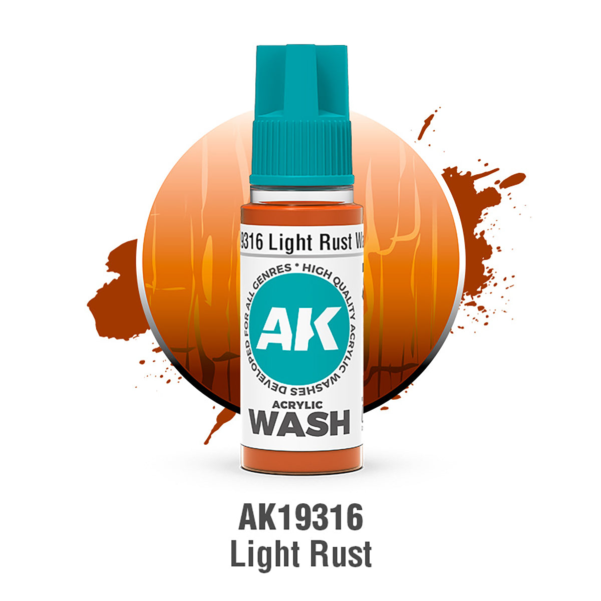 AK Interactive: Light Rust Acrylic Wash (18ml)