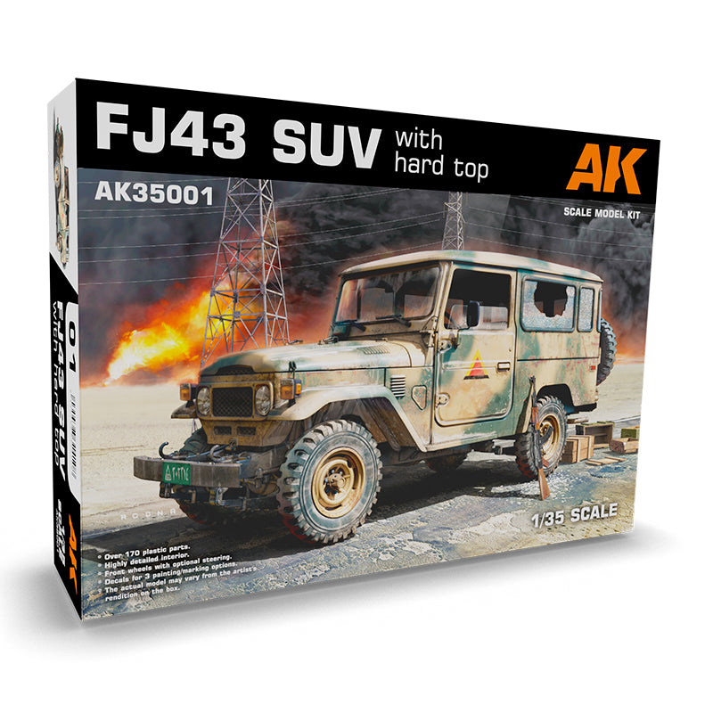 AK Interactive: 1/35 FJ43 SUV with Hard Top Plastic Model Kit