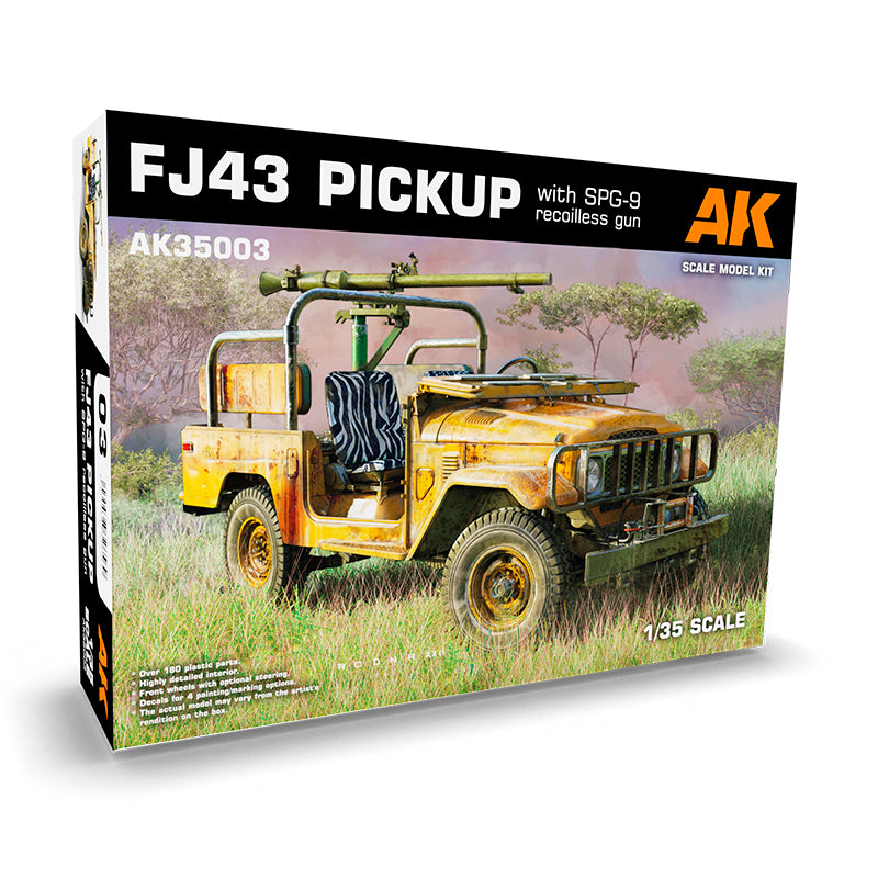 AK Interactive: 1/35 FJ43 Pickup with SPG-9 Recoilless Gun Plastic Model Kit