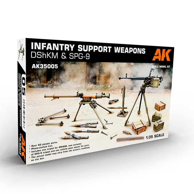 AK Interactive: 1/35 Infantry Support Weapon Set 1 DShKM & SPG-9