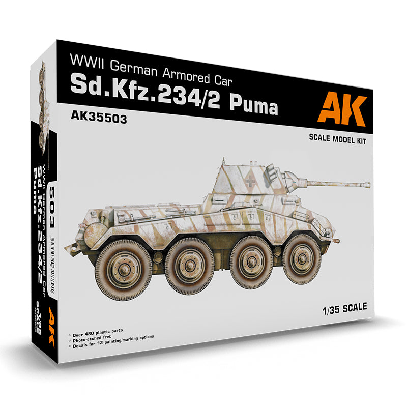 AK Interactive: 1/35 SD.KFZ.234/2 PUMA Plastic Model Kit
