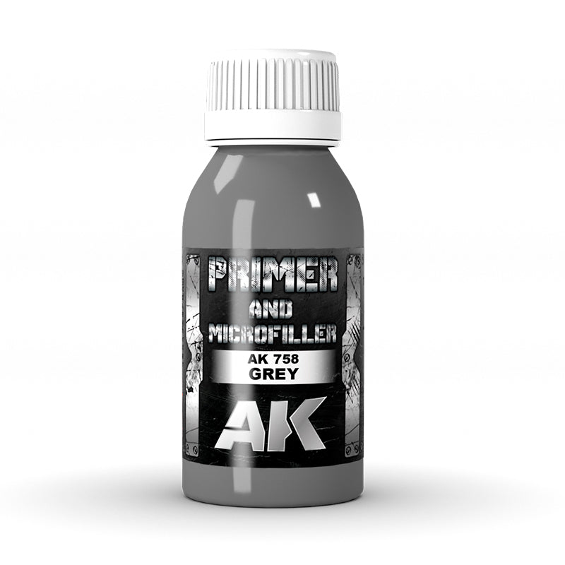 AK Interactive: Grey Primer and Microfiller (100ml)
