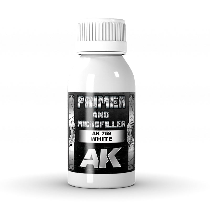 AK Interactive: White Primer and Microfiller (100ml)