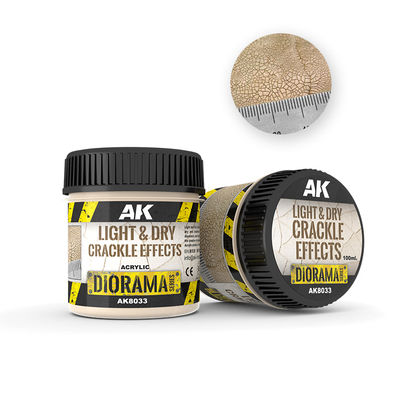 AK Interactive: Light & Dry Crackle Effects - (100ml Acrylic)