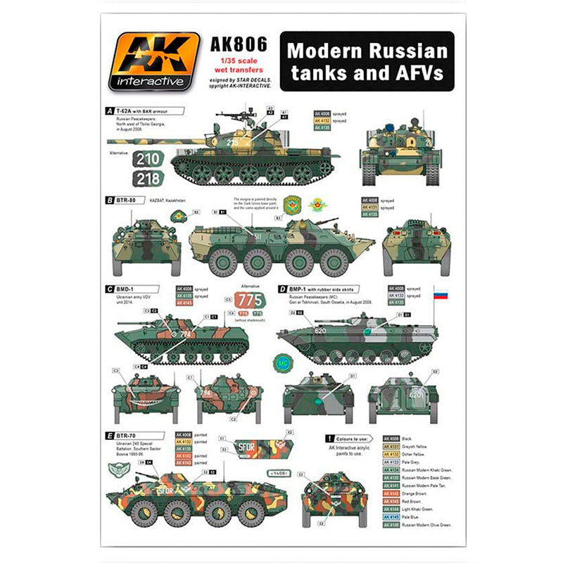 AK Interactive: 1/35 Modern Russian Tanks and AFVs Decals