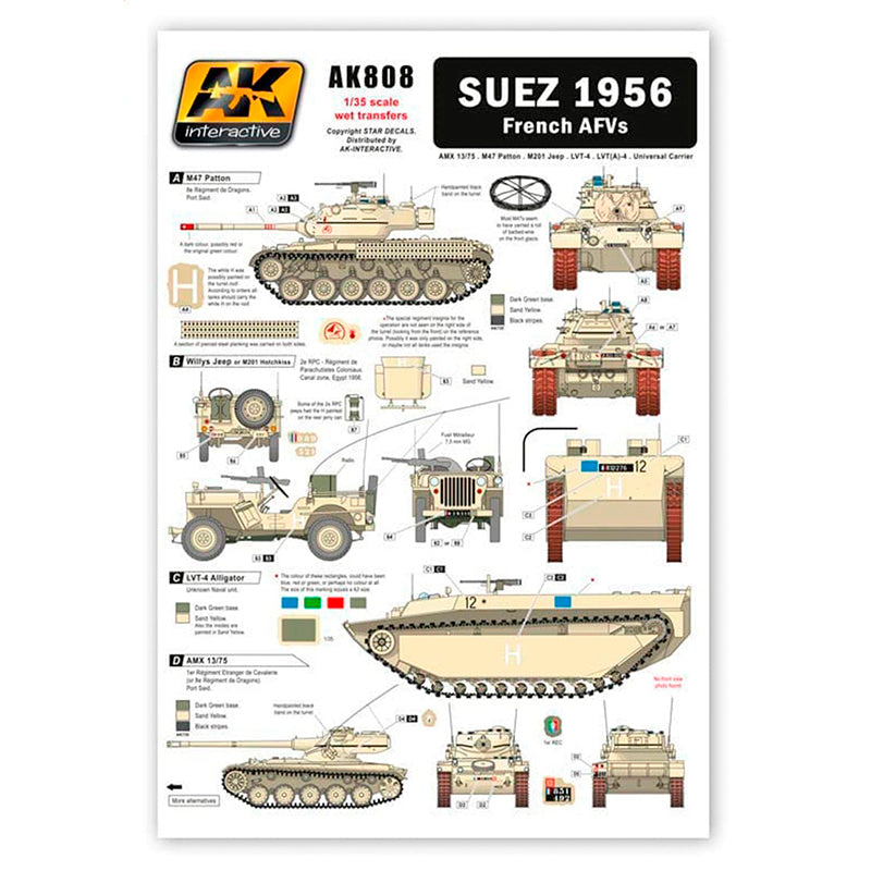 AK Interactive: 1/35 Suez 1956 French AFVs Decals