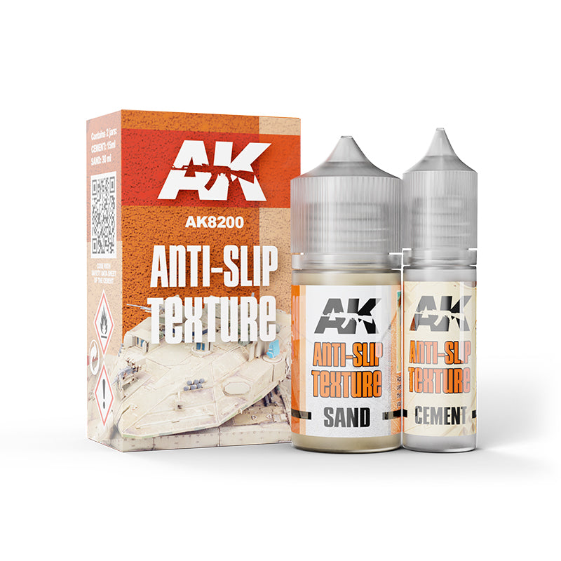AK Interactive: Anti-Slip Texture, 2 Jars - & 15mL (30ml)