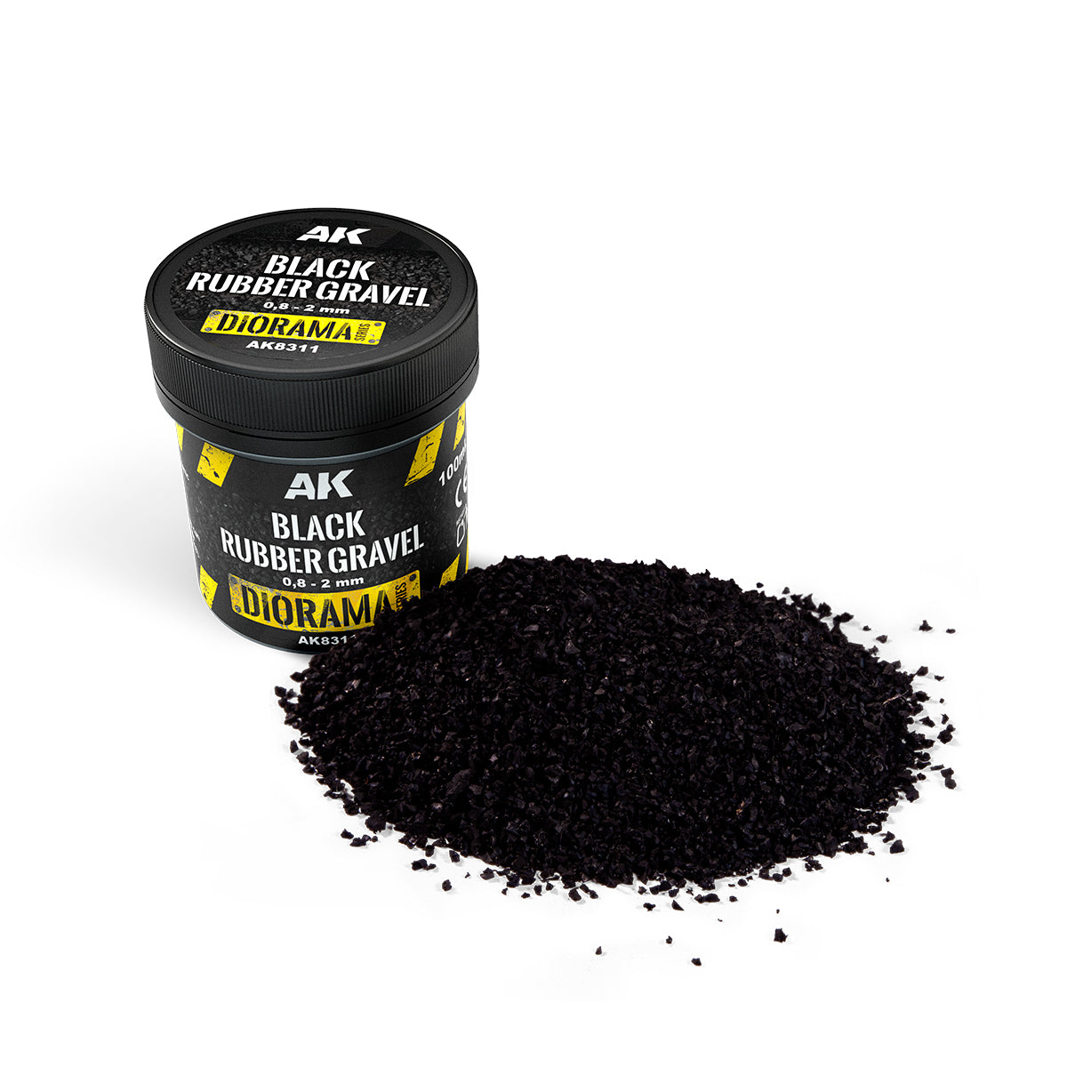 AK Interactive: Black Rubber Gravel 0.8,2mm